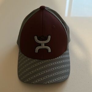 Hooey Youth  Maroon/Gray flex fit country ranch cowboy Like New stitched logo